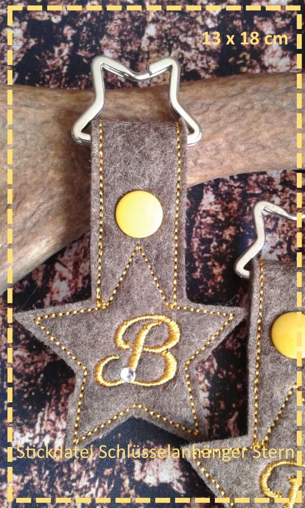 Schlüsselanhänger ITH Stern ABC 13x18