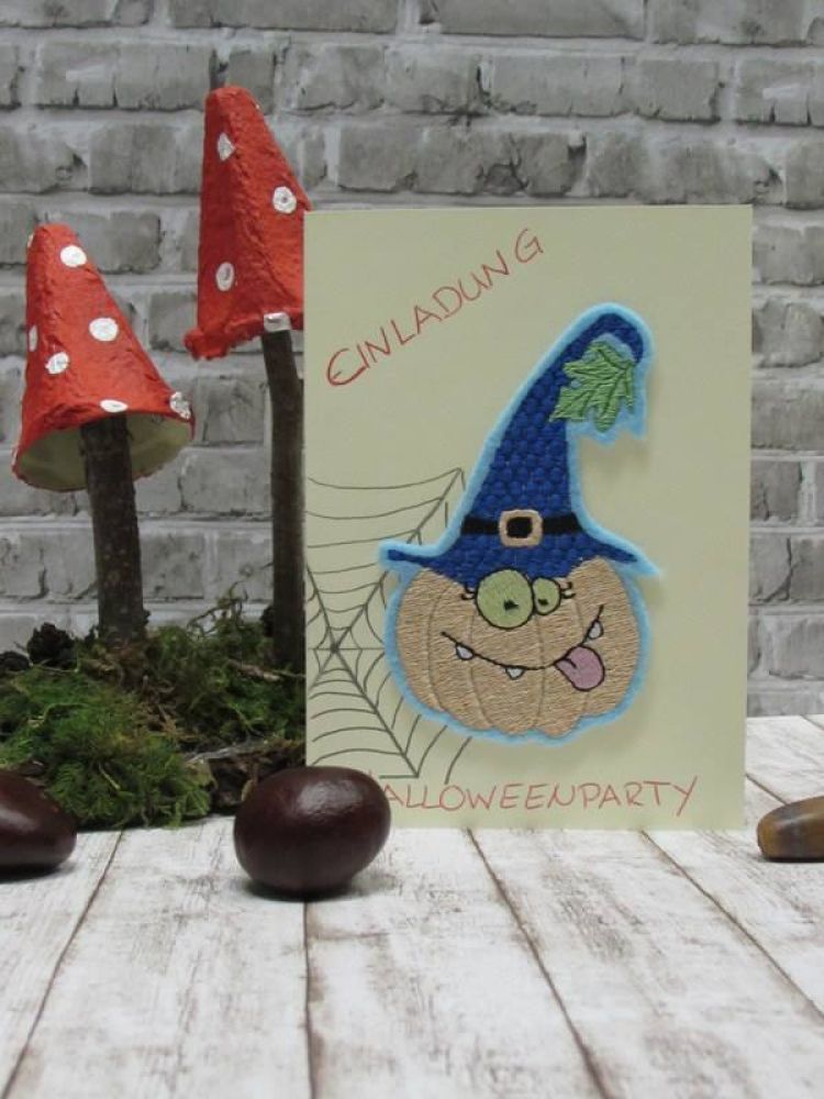 Halloween Kürbis - Halloweeneule 10x10