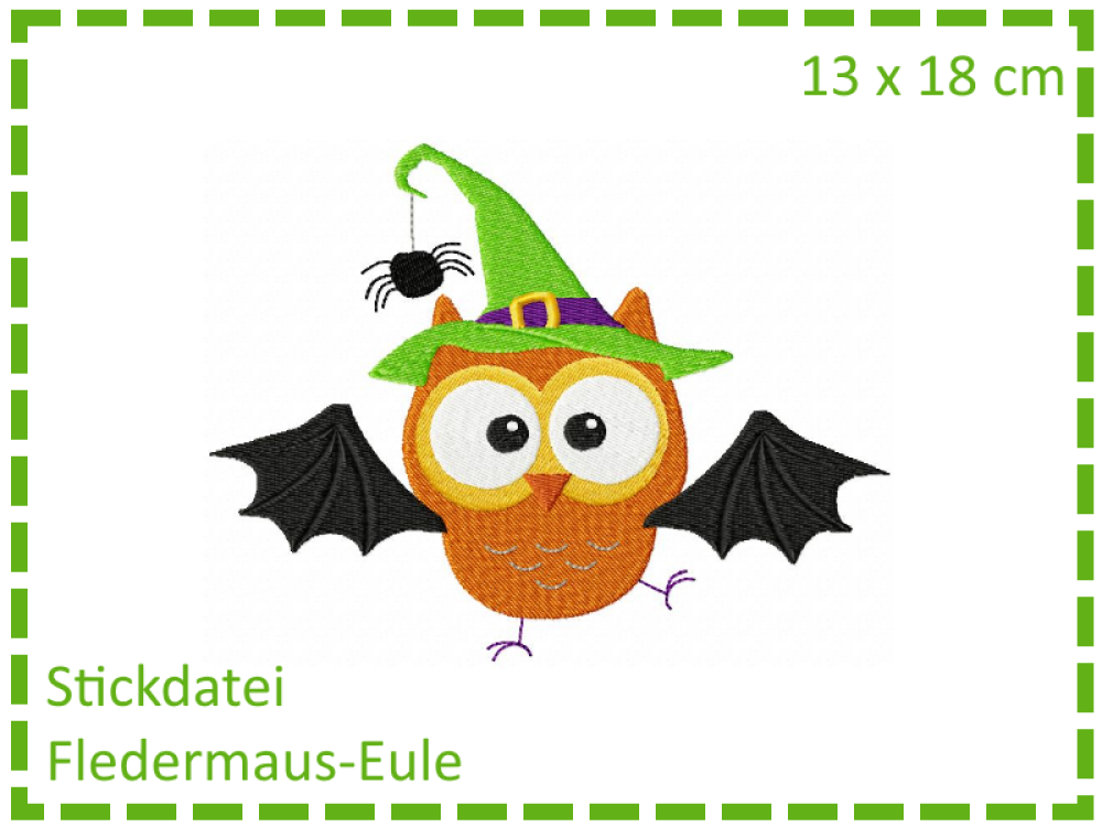 Fledermaus-Eule - Halloweeneule 13x18