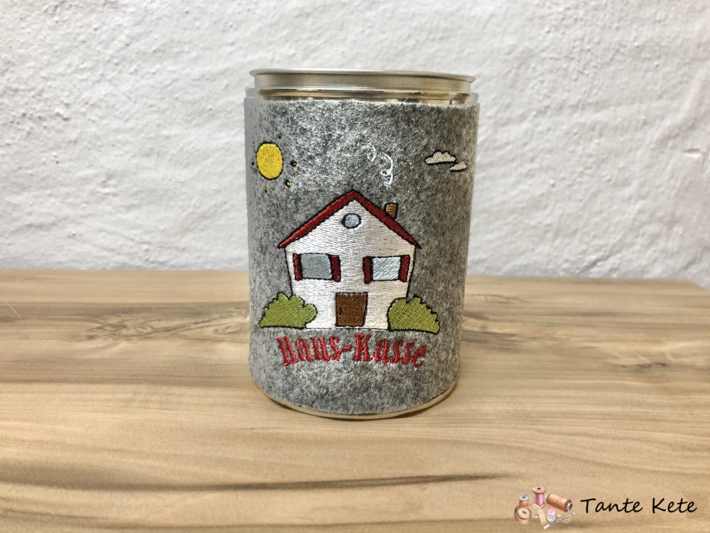 Stickdatei für Spardosen - Hauskasse 10x10