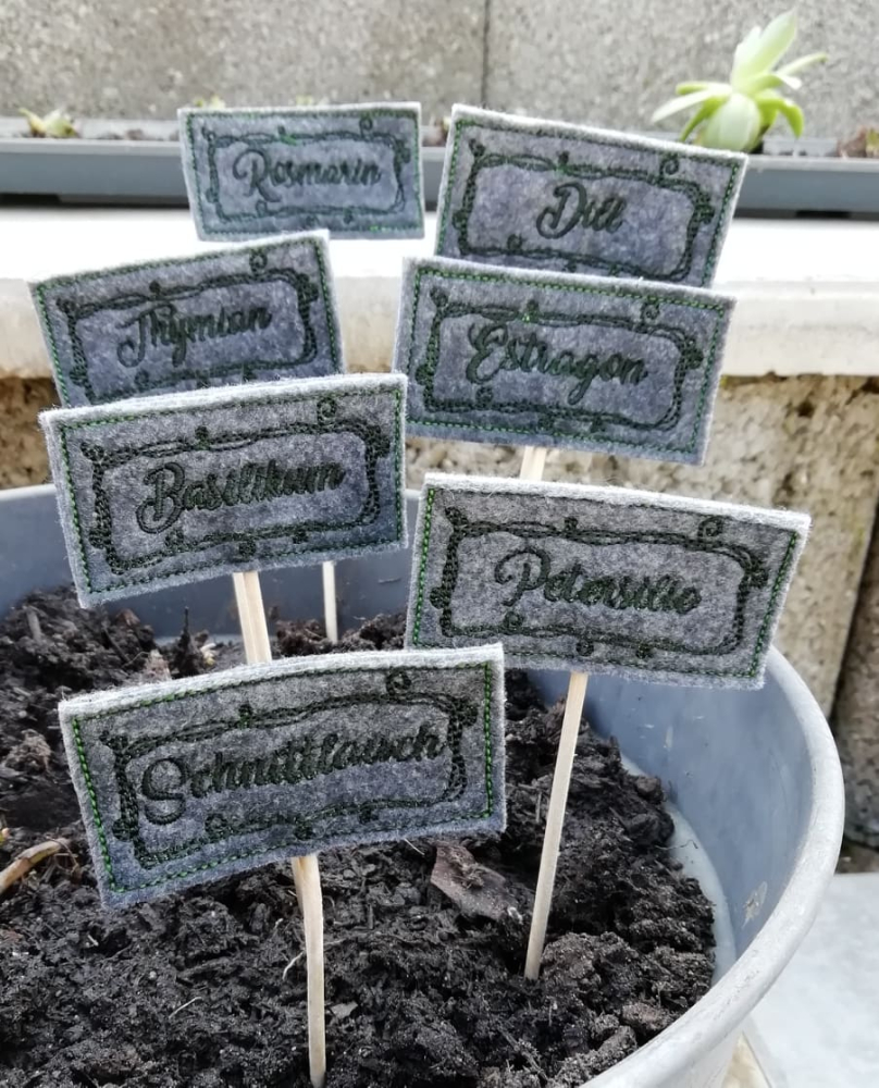 Kräuterstecker 10x10 ITH Set