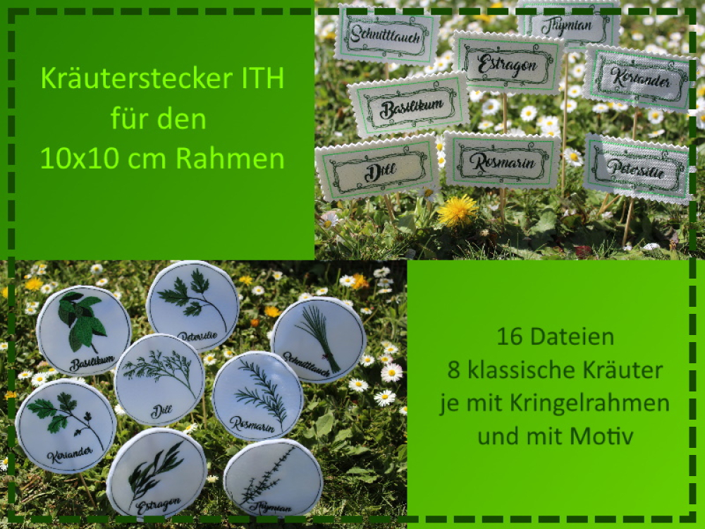 Kräuterstecker 10x10 ITH Set