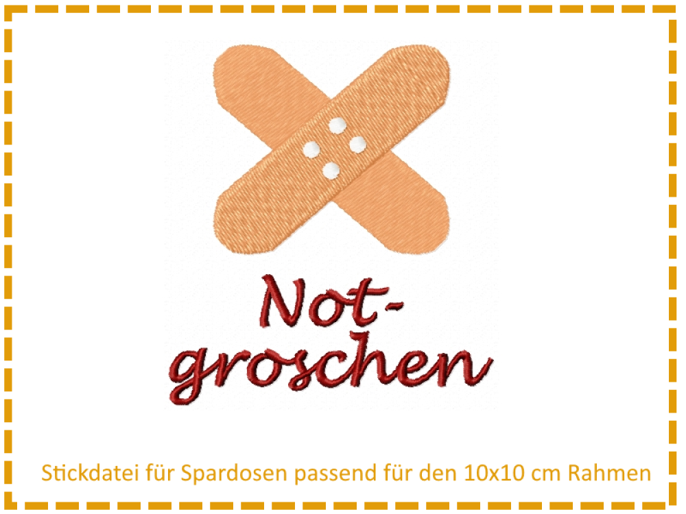Stickdatei für Spardosen - Notgroschen 10x10