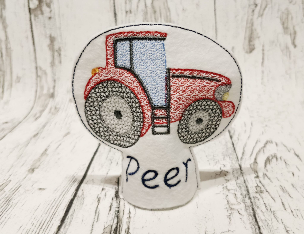 Teelichtcover Traktor ITH 10x10