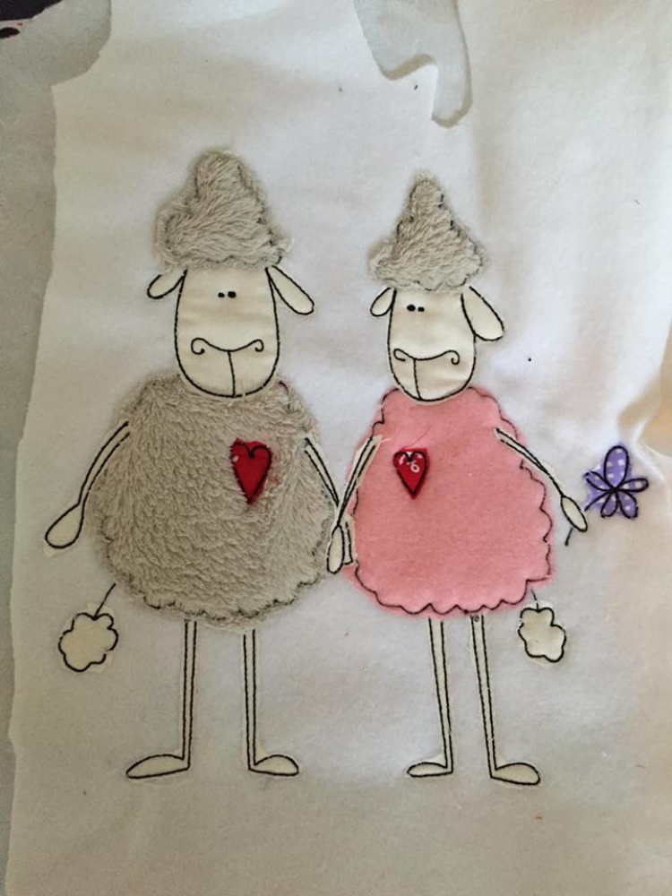 Verliebte Schäfchen 18x30