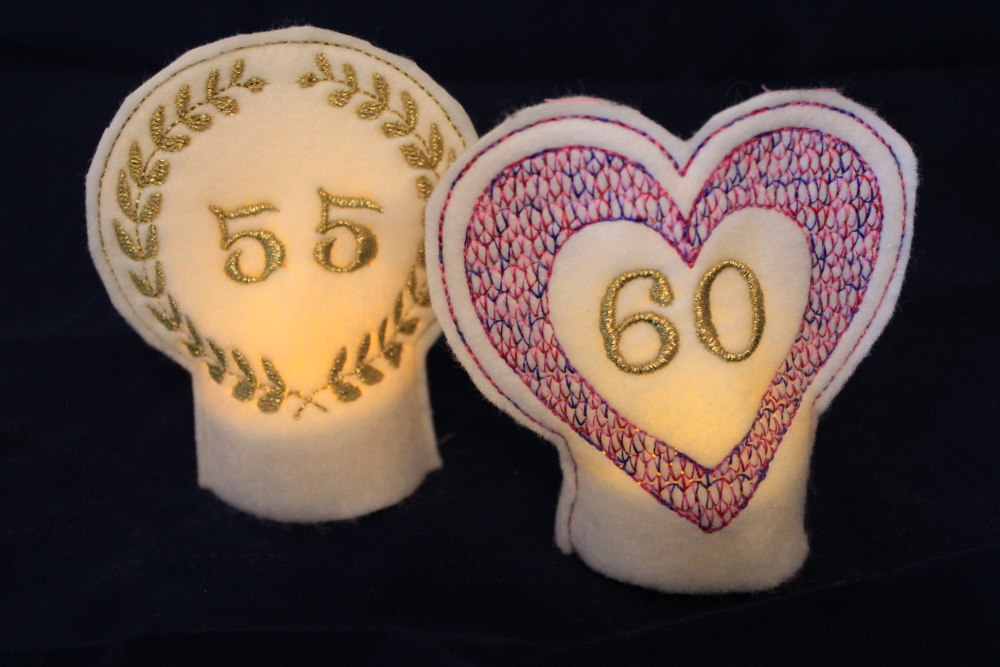 Teelichtcover Set "Jubiläum" ITH 10x10