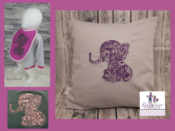 Baby Elefant Zendoodle 15x24