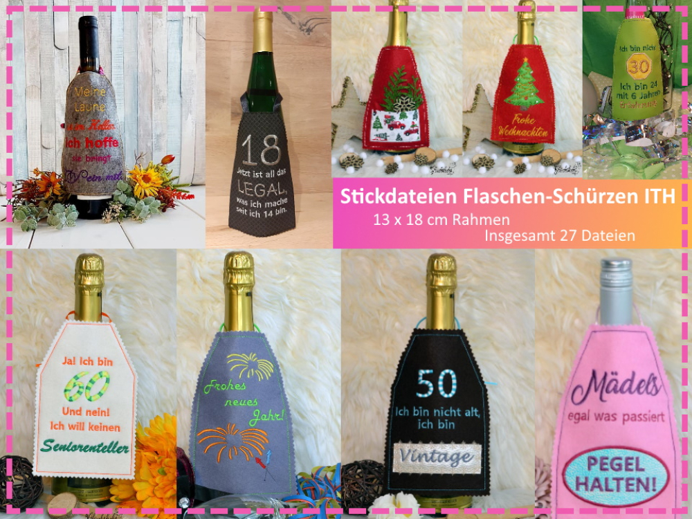 Stickdateien Flaschen-Schürzen ITH