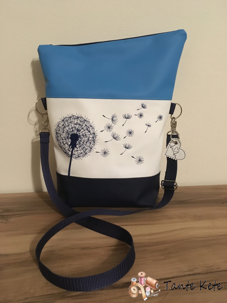 Umhängetasche "FoldOver" mit Stickerei Pusteblume