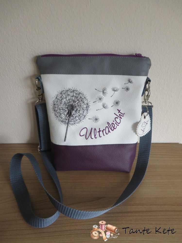 Umhängetasche "Modern Urban" mit Stickerei Pusteblume & Ultraleicht
