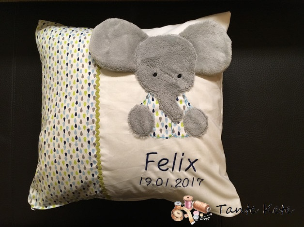 Süßer Kissenbezug "Elefant"
